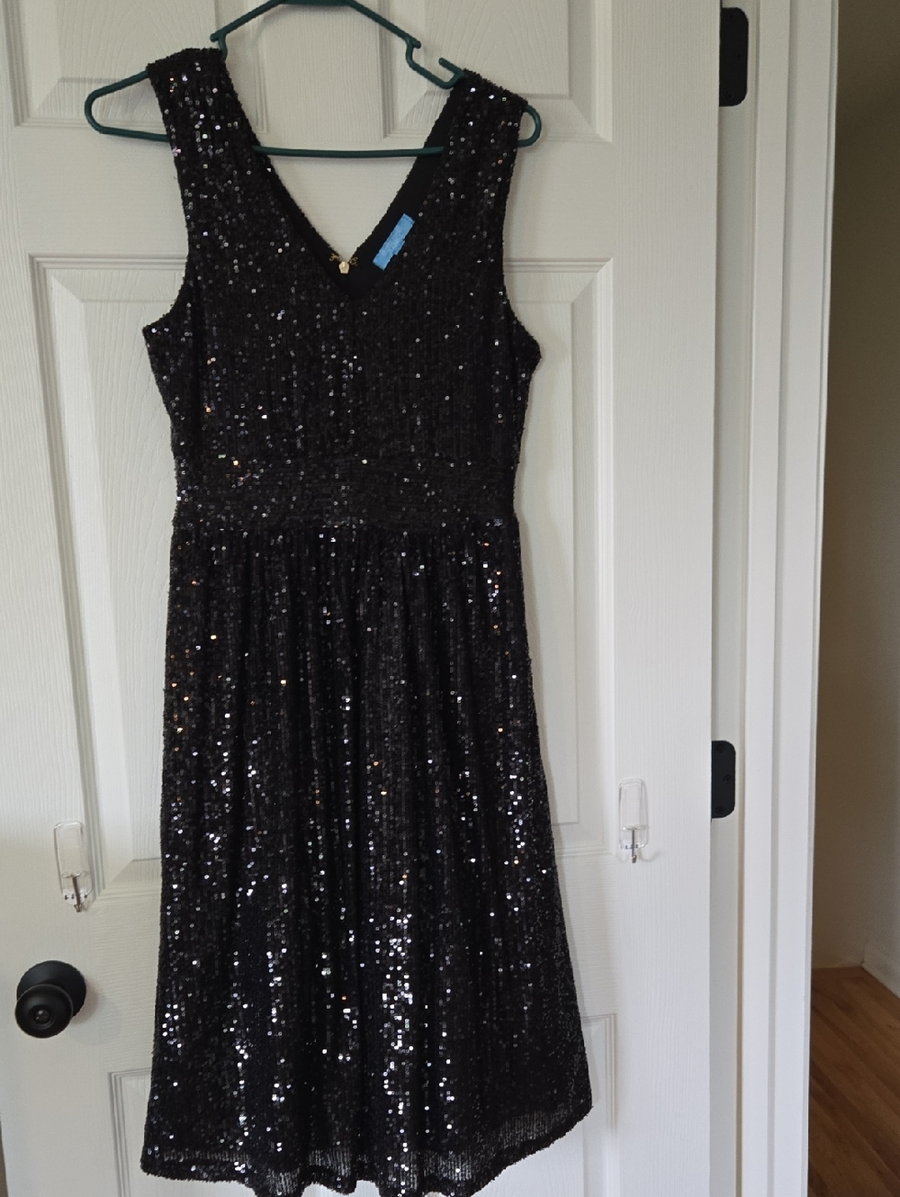 Draper James Black Sequin Midi Dress